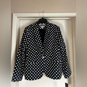 Tommy Hilfiger Navy and White Polka Dot Blazer